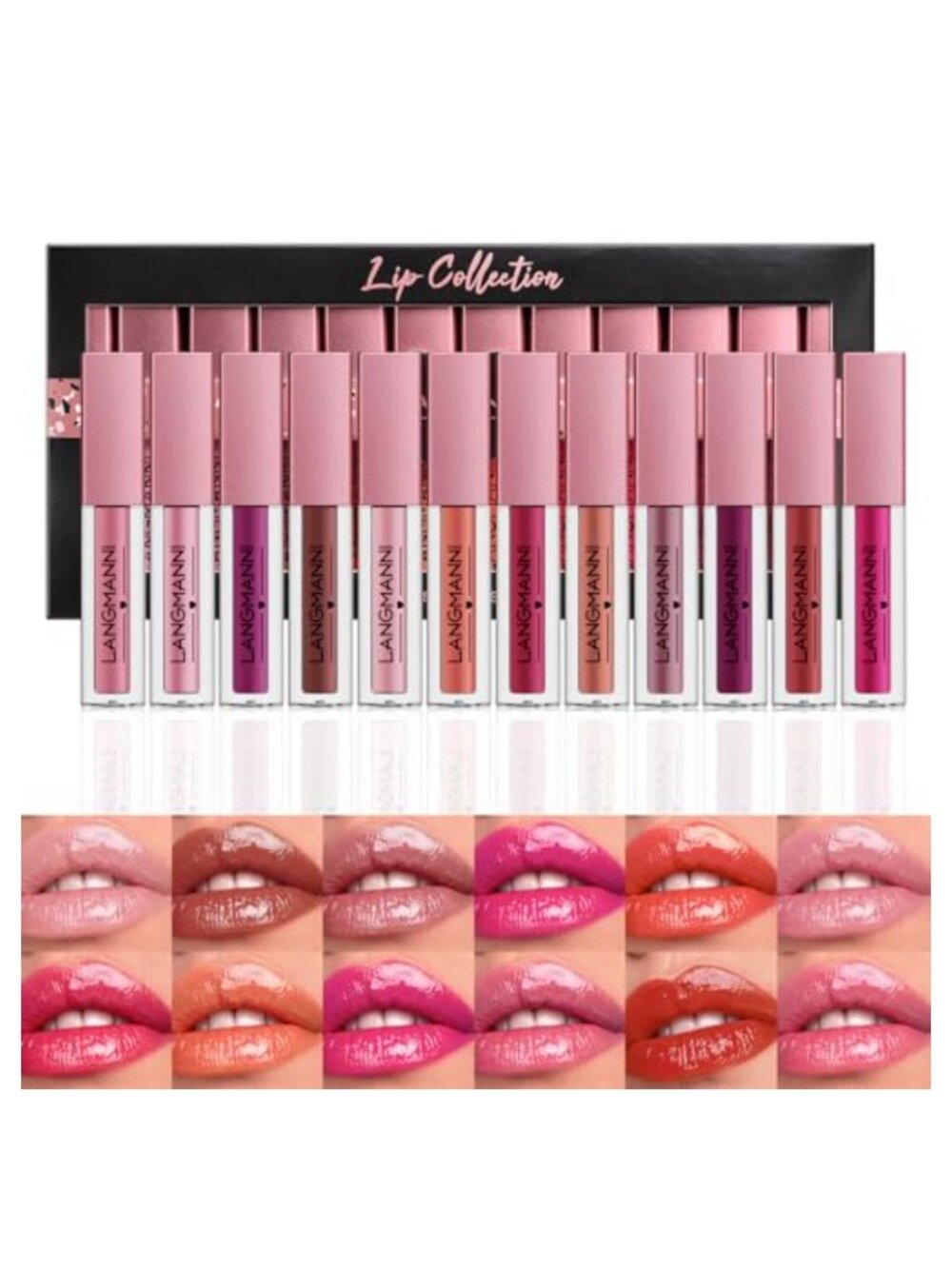 12pc Mini Lip Gloss Set Glossy High Shine Full Coverage Cruelty-Free
